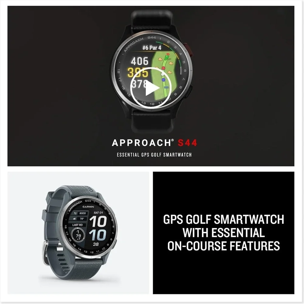 New! Garmin Approach S44 GPS Golf Course Smartwatch 1.2